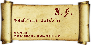 Mohácsi Jolán névjegykártya