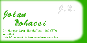 jolan mohacsi business card